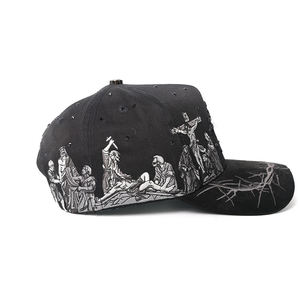 Cappello da Baseball Rico Hats in Suede con Visiera Ricamata a 5 Pannelli, con Spilla in Metallo a Forma di Rana e Strass, Qualità Originale, <span class=keywords><strong>Ultimo</strong></span> Pezzo in Stock - Product Image 5