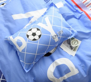 100% Cotton Good Quality <strong>Duvet</strong> <strong>Cover</strong> and Pillow case Bedding Set Bed Sheet Set with <strong>Football</strong> Printing for Boy - Product Image 3