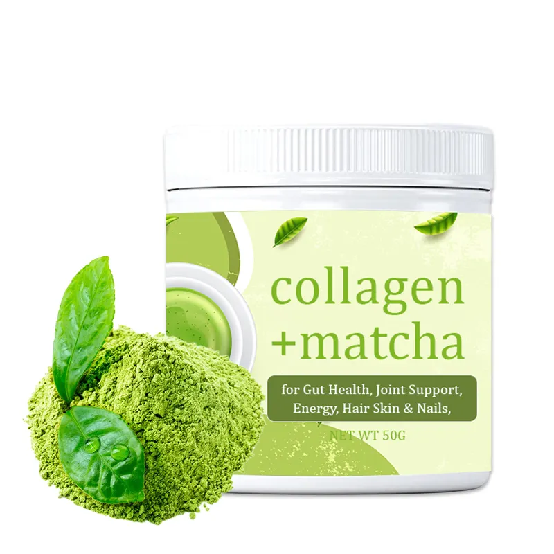 Personalizzare la polvere di collagene Matcha Peptide Mix di collagene cheto in polvere di tè Matcha collagene peptidi in polvere macha tè biologico