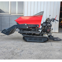 Brouette motorisée à essence 4 roues, mini-dumper pour le transport sur chantier, dans le jardin et à la ferme