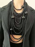 Collier de perles tendance et haut de gamme au style affirmé, longue chaîne de pull, ensemble de chaînes de corps