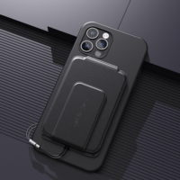 Dompet ponsel kulit magnetis kuat dompet saku kartu slot kartu ganda tempat ponsel dengan dudukan untuk iphone