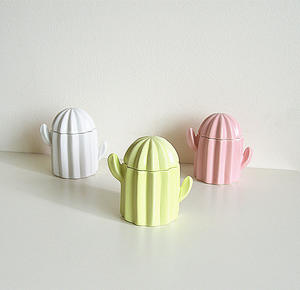 Nouvelle conception, écologique, durable, adorable, ensemble <span class=keywords><strong>de</strong></span> pots <span class=keywords><strong>de</strong></span> rangement en céramique en forme <span class=keywords><strong>de</strong></span> <span class=keywords><strong>cactus</strong></span>, lot <span class=keywords><strong>de</strong></span> 2 ou 3 avec couvercle et cuillère en bois pour la cuisine - Product Image 5