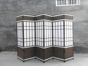 Pas cher 4/6/8 Panneau Rotin Paravent Séparateur de Pièce Salon <span class=keywords><strong>Cloison</strong></span> Séparateur Japonais Papier Diviseur Panneaux Wickers - Product Image 2