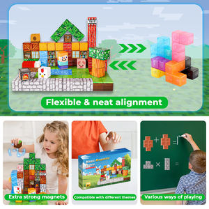 200 pièces en plastique magnétique construction Cubes tuiles sensorielles jouet pour garçons filles cadeau d'anniversaire STEM apprentissage Fidget Play - Product Image 5