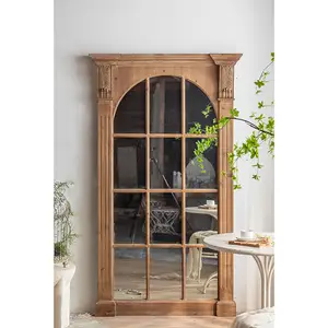 Gương Đứng Lớn Kiểu Cổ Gương Trang Điểm Toàn Thân Rộng Gương Trang Điểm Sàn Hình Chữ Nhật Có Khung Bằng Cây Thông - Product Image 1