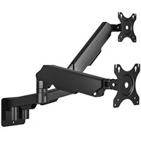 Nouveau support mural pour moniteur en acier allié à double ressort à gaz, mouvement complet, inclinaison, rotation, 2x 17-34 pouces, 2-10 kg, VESA 75x75