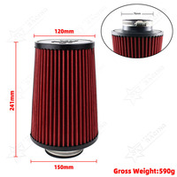 Filtre à air sport conique universel JDM pour voiture, à haut débit, pour course, 102 mm, 76 mm, 3 pouces, pour KN