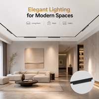 Système d'éclairage sur rail LED encastré ultra-fin magnétique pour plafond, modules linéaires, pour projets modernes résidentiels et hôteliers, IRC 95