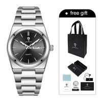 Montre élégante pour femme Gohuos 78807, étanche, lumineuse, avec date et jour, montre à quartz en acier inoxydable, montre-bracelet tendance pour femme