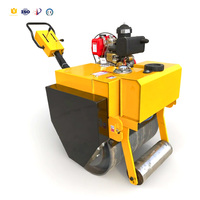 Mini-compacteur routier à cylindre vibrant à double tambour de 1,5 tonne, autoporté, moteur Changchai 10 kW