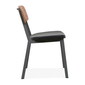 Ghế ăn xếp chồng retro với ghế đệm màu đen ghế da tổng hợp và tựa lưng gỗ dán cho quán cà phê hiện đại Nhà Hàng Quán Rượu - Product Image 4