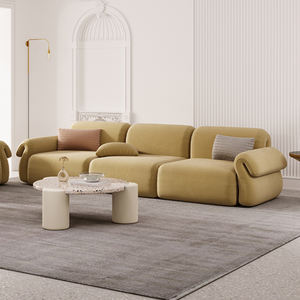 Set di Divani Modulari di Lusso Personalizzabili in Tessuto Bouclé <span class=keywords><strong>Verde</strong></span> <span class=keywords><strong>e</strong></span> Velluto, Stile Nordico Confortevole per Soggiorno - Product Image 6