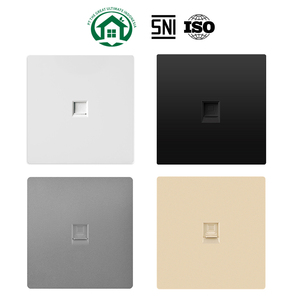 RJ47 Ethernet cable plug featuring durable brass construction with a gold iron plate, designed for a single outlet wall <b>socket</b> - Product Image 1