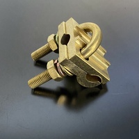 Pince de mise à la terre industrielle en laiton à boulon en U, connecteur de tige de terre vers câble pour système de mise à la terre de distribution électrique