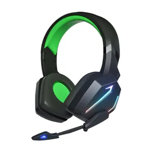 Desain baru earphone gamer headset berdiri buatan Tiongkok penutup telinga lampu LED PS4 keren headphone gaming