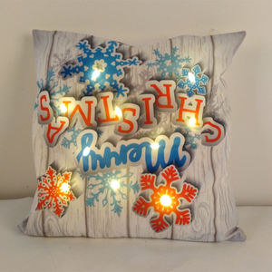 Housse de <span class=keywords><strong>coussin</strong></span> avec lumière LED, taie d'oreiller de noël, 18x18 pouces, 1 pièce - Product Image 3