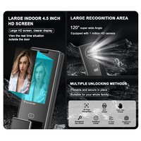 Serrure de porte intelligente avec reconnaissance faciale 3D, reconnaissance des veines palmaires, caméra de surveillance vidéo active, interphone, CNC 6085, avec Tuya
