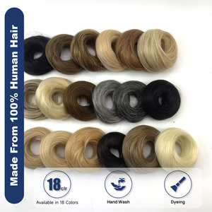 Extensions capillaires en gros de style populaire, postiche en cheveux naturels, <span class=keywords><strong>chignon</strong></span> blond en forme de donut, <span class=keywords><strong>chignon</strong></span> en cheveux naturels, accessoires d'extension de queue de cheval, <span class=keywords><strong>chignon</strong></span> - Product Image 1