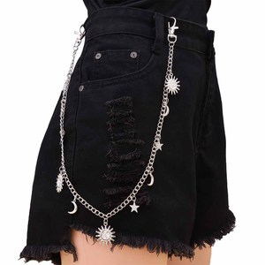 จี้รูปดาวพระจันทร์พระอาทิตย์ สร้อยคาดเอว เงินทิเบต สไตล์ฮิปฮอป พังก์ สำหรับใส่ทุกวัน - Product Image 6