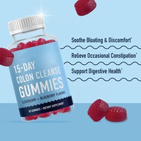 Gummies Détox Nettoyantes pour le Colon à Action Rapide et Dégonfleantes pour la Régularité et la Santé Intestinale, Soutien Marque Blanche, Cure de 15 Jours, 60 Gummies