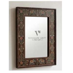 Miroir mural en bois avec cadre doré Art Déco moderne et luxueux, décoration élégante pour la chambre à coucher, le salon et la salle de bain - Product Image 3