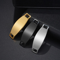 Connecteurs de breloques en acier inoxydable pour la fabrication de bijoux DIY, étiquettes vierges en forme de barre, accessoires pour bracelets et composants de bijoux