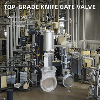 Vanne à guillotine à bride de haute qualité, pneumatique, en acier inoxydable, DN50-DN1200, applications pour les eaux usées et les boues, température normale, OEM/ODM