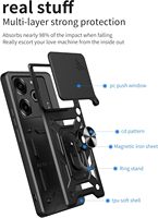 Étuis de téléphone mobile à fenêtre coulissante pour Tecno Pova 7 Pro Ultra 6 Pro 4G 5G Protection de l'appareil photo coulissant Anneau de support de téléphone Coque arrière de téléphone