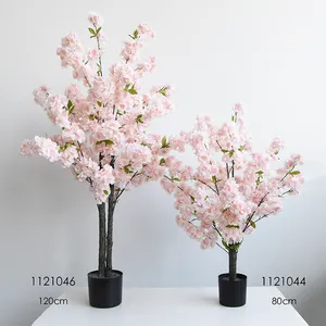 Hot Sale Artificial Pink Or White Flower Cherry Blossom Tree For Spring Decoration