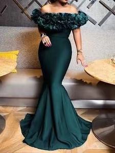 เดรสนางเงือกงานพรอมสไตล์ร้อนแรงชุดเดรสงานปาร์ตี้ยาวถึงพื้นสำหรับผู้หญิงชุดราตรีนางเงือก - Product Image 4