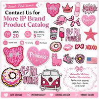 Lot de patchs brodés thermocollants et à coudre, motifs Rose, Fille, Princesse, Reine, Cœur, Couronne, XOXO, Donut, Llama, Camper