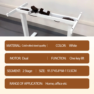 Cadre de bureau ergonomique réglable en métal pour le bureau et le gaming, support à double moteur, installation facile, réglage électrique de la hauteur, pieds de table PC - Product Image 5