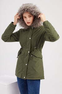 <strong>Women</strong> Fashion Long <strong>Coat</strong> Winter Warm Fur Collar Hooded Padded Jacket Tops <strong>Women's</strong> Thick Zipper Blazer <strong>Parka</strong> Casual <strong>Coat</strong> - Product Image 2