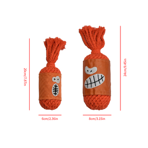 Jouet en corde pour chien au design unique avec expression mignonne, jouet à mâcher en nœud pour la dentition des chiots et les soins dentaires, jouet interactif pour chien - Product Image 5