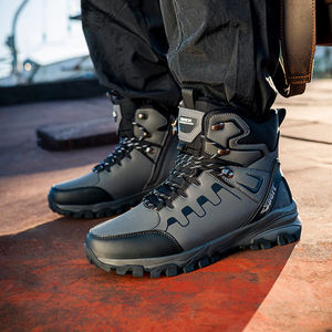 Moda erkek su geçirmez kalınlaşmış kış çizmeler ayakkabı açık sıcak kış kaymaz yeni açık dağcılık kar botları - Product Image 4