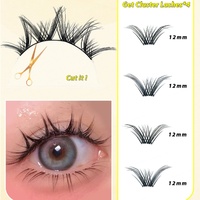Cils artificiels Heartgirl Manga Anime en cheveux synthétiques, aspect naturel, faits à la main, bande en coton noir, cils vaporeux, pointus, volume 3D, longueur 8-25 mm