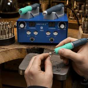 <span class=keywords><strong>GONGYU</strong></span> G603 Outil rotatif sans balais à double tête pour bijoux, micromoteur haute vitesse pour gravure et polissage - Product Image 1