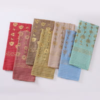 Papillon Fleur Doré Coton Lin Bandana Musulman Hijab Bronzage Imprimé Écharpe Plaine Châle Long Pashmina Wrap Islamique Bandeau