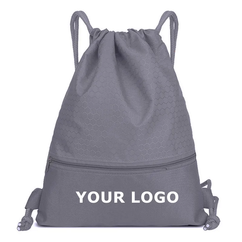 Bolsa de cordão unissex personalizada, bolsa esportiva costas em poliéster com cordão, cinch, sacola de academia