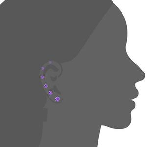 Boucles d'oreilles clous en cristal plaqué or, couleur améthyste violette, taille 3 à 8 mm, très tendance - Product Image 5