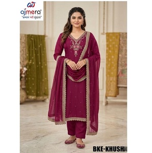 Costume pakistanais pour femmes, tenue décontractée pour les fêtes, vêtements ethniques traditionnels, robe Salwar Kameez, dupatta élégante, sans plis, séchage rapide, extensible - Product Image 1