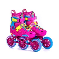 Chaussures de roller freestyle professionnelles à 3 roues pour enfants, châssis en aluminium réglable et roues en alliage