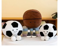 Peluche de sport en forme de ballon de football ou de basketball, mignonne et douce, avec jambes, personnalisable avec logo, cadeau pour enfants, vente en gros