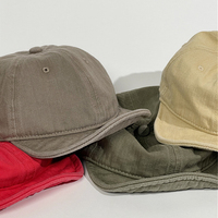 Casquette de baseball vintage en coton délavé à bord court, souple et non structurée, style « Dad Hat » rétro à bord roulé, réglable, pour activités de plein air, camping et voyage