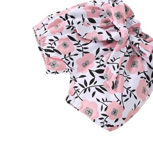 Nieuwgeboren meisje korte mouwen letter jumpsuit broek vlinder hoofdband 100% katoen panty pak schattig ODM drukknoopsluiting kleding - Product Image 6