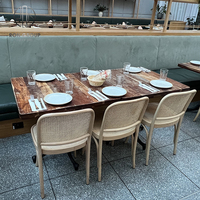 Ensemble hôtel demi-cercle rond incurvé luxe moderne carré en cuir marbré restaurant canapé stand sièges meubles table et chaise