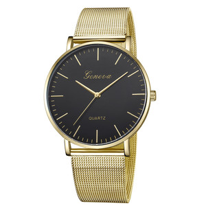 Barato Unisex correa de malla de acero inoxidable de los hombres reloj de <span class=keywords><strong>Ginebra</strong></span> casual de cuarzo reloj de pulsera Relojes - Product Image 4