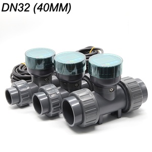 Chemical Industrial ZJPVC-DN32 Paddle Wheel Turbine Flowmeter Total <b>Flow</b> Counter <b>Flow</b> <b>Meter</b> with Display & RS485 Remote Control - Product Image 1