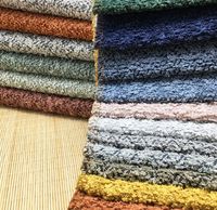 Tissu d'ameublement pour canapé en chenille bouclée 100 % polyester, teint en fil, uni, transparent, poids moyen, antistatique, vente en gros